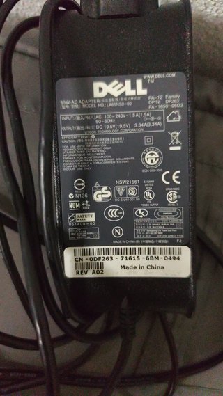 Cargador Dell LA65NS0-00 19.5V 3.34A 65W