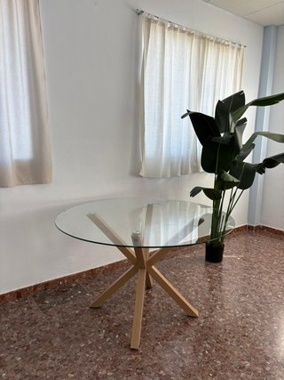 Mesa redonda cristal y metal