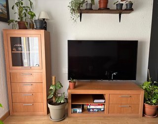 Mueble TV y Vitrina Madera