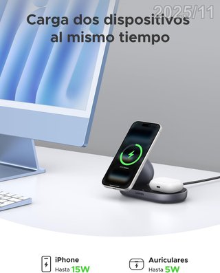 UGREEN Cargador Inalambrico 15W MagSafe Zapix 2en1