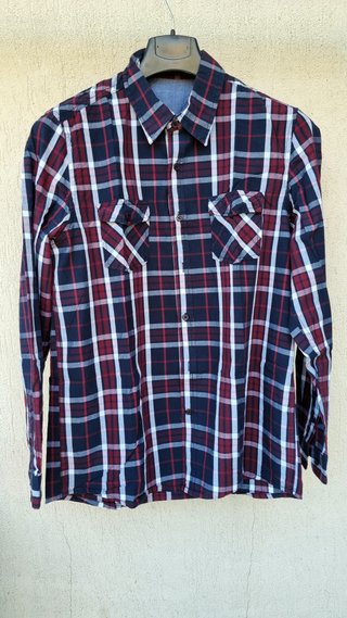 Camicia uomo cotone a quadri doppia tasca