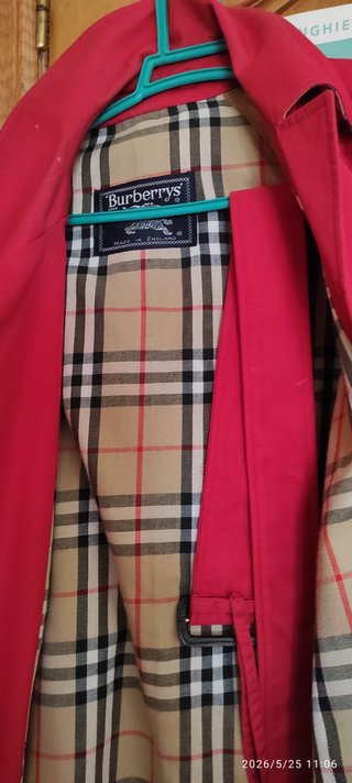 Gabardina Burberrys Vintage Roja - Made in England