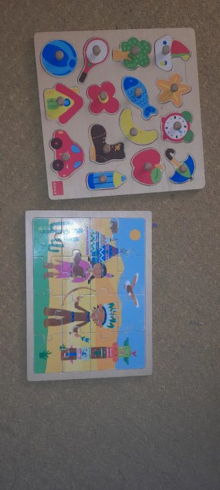2 Puzzles Madera Goula + Indios
