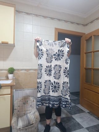 Vestido estampado blanco y negro Talla XL