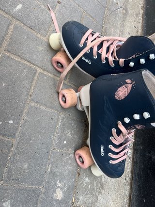 Patines 4 ruedas Oxelo azul y rosa