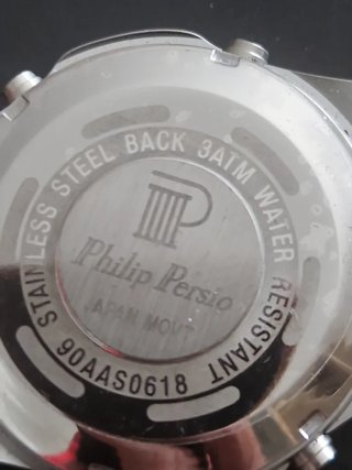 Reloj Philip Persio Negro Nuevo con Etiqueta