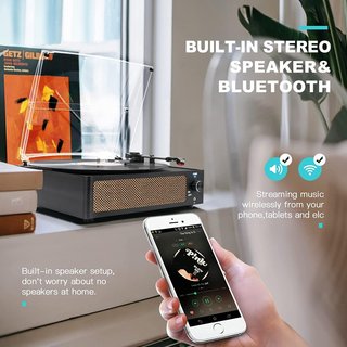 Giradischi vinile vintage con altoparlante Bluetooth