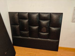 Cabecero de cama polipiel negro