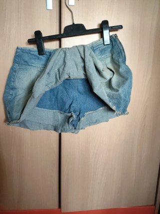 Falda pantalón vaqueros desgastados