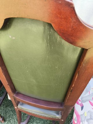 Lote 2 sillas vintage madera y cuero