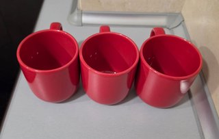 Conjunto 3 Canecas Cerâmica Vermelhas
