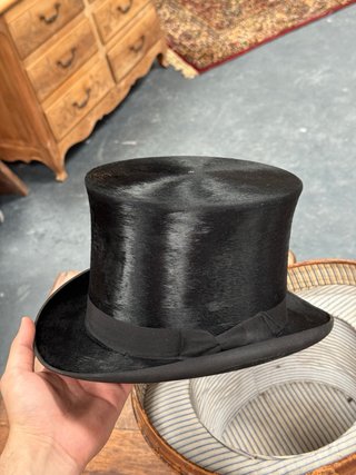 Sombrero de copa y caja original 1900