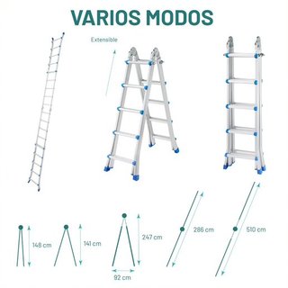 Escalera Multiuso Aluminio 4x5 Peldaños