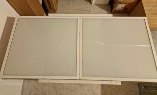 Mesa extensible cristal y madera