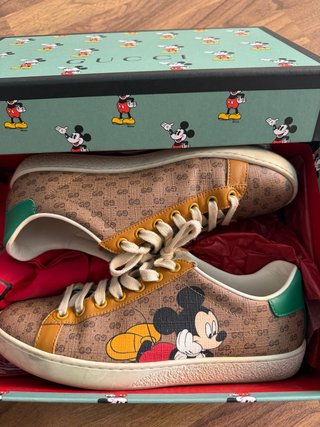 Zapatillas Gucci Mickey Mouse Marrón y Verde