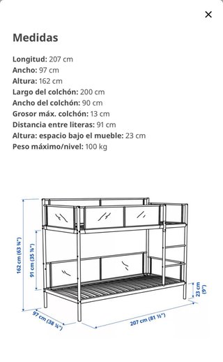 Litera IKEA VITVAL 90x200