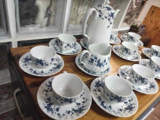 Juego de café Bidasoa azul y blanco
