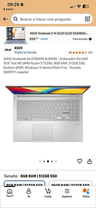 Asus Vivobook Go E1504F-NJ641W Plata (Seminuevo)