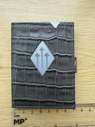 Cartera Exentri Piel Gris Hombre