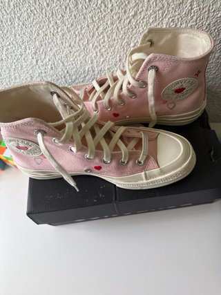 Zapatillas Converse Altas Rosas Corazones