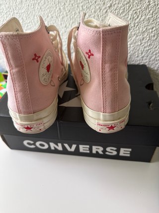 Zapatillas Converse Altas Rosas Corazones