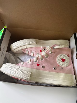 Zapatillas Converse Altas Rosas Corazones