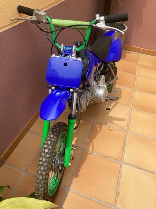 Pit Bike 125cc Azul y Verde Arranque eléctrico