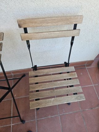 Mesa y 2 Sillas Balcón Madera
