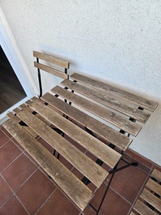 Mesa y 2 Sillas Balcón Madera