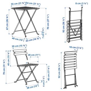 Mesa y 2 Sillas Balcón Madera