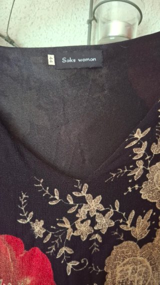 Vestido Saks Talla 44 Flores Forrado