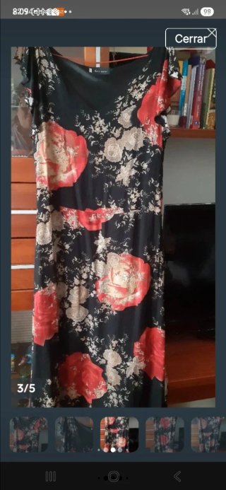 Vestido Saks Talla 44 Flores Forrado