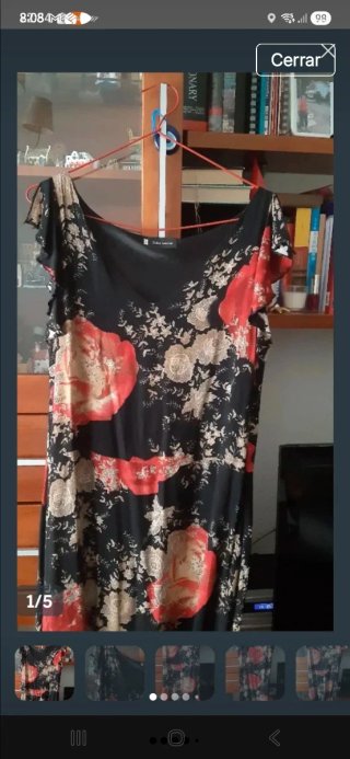 Vestido Saks Talla 44 Flores Forrado
