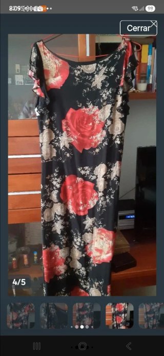 Vestido Saks Talla 44 Flores Forrado