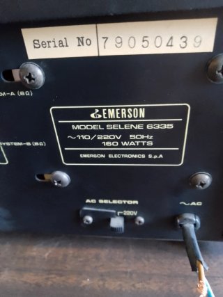 Amplificatore Emerson Selene 6135 non testato