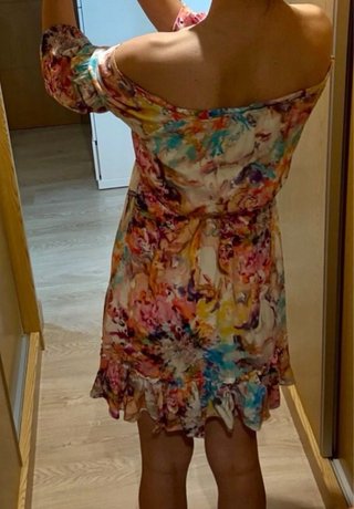 Vestido corto estampado multicolor
