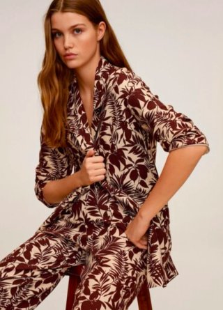 Chaqueta MNG Estampada Hojas Talla Xs
