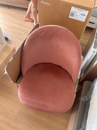 Pack 2 Sillas Comedor Terciopelo Rosa Patas madera
