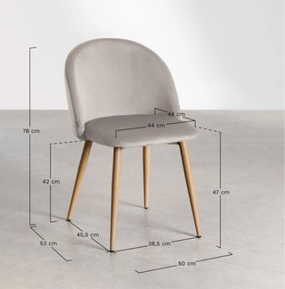Pack 2 Sillas Comedor Terciopelo Rosa Patas madera