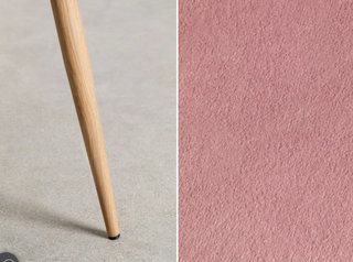 Pack 2 Sillas Comedor Terciopelo Rosa Patas madera