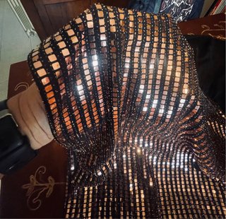 Mini abito con gonna glitterata
