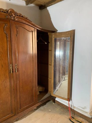 Mueble tocador madera con espejo