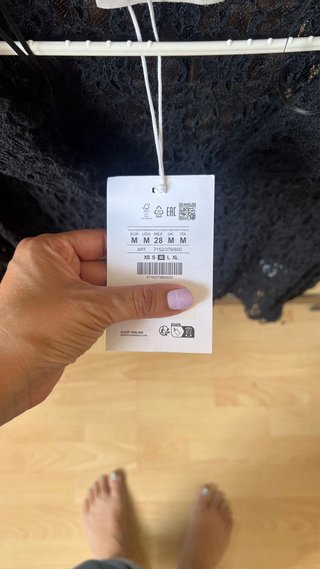 Top transparente encaje Pull&Bear negro M
