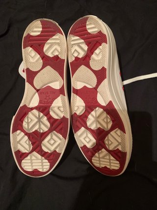 Converse Blancas Corazones Rojos Talla 38