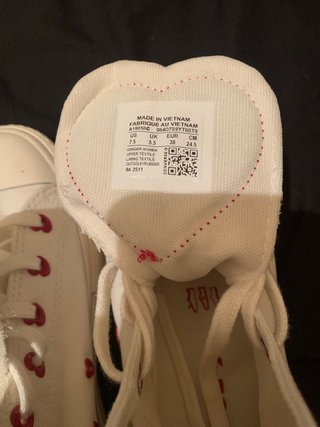 Converse Blancas Corazones Rojos Talla 38