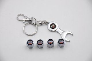 TAPONES VALVULAS RUEDAS CON LLAVERO AUDI