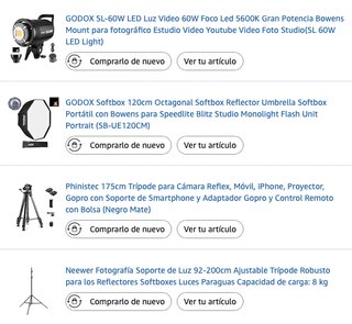 Equipo de iluminación fotográfica y de video.