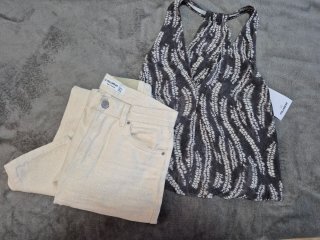 Conjunto Pull&Bear top + jeans t.S