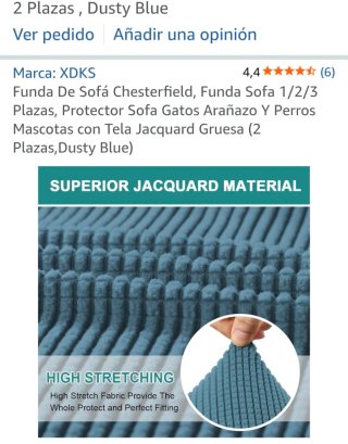 Fodera per divano Chesterfield 2 posti blu