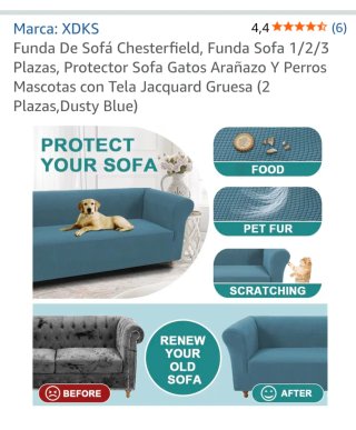 Fodera per divano Chesterfield 2 posti blu